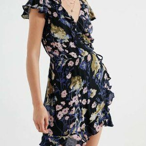 UO Kimchi Blue Floral Wrap Dress Size S
